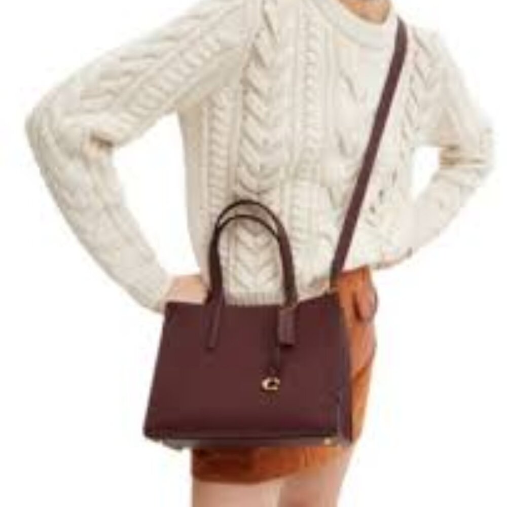 #159 - NWT, Coach Polished Pebble Leather Carter Carryall 28 Wine - Picture 11 of 11
